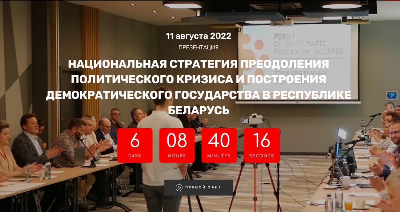 АНОНС: 11 августа состоится презентация Национальной стратегии преодоления политического кризиса и построения демократического государства в Республике Беларусь